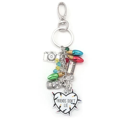 Image of Stranger Thing Funny Friendship Gifts Keychain Men And Women Friend Gift For The Fans Keychain Accessories In One Set Camera Radio Lights Beads Friends Don’T Lie Theme Makeup Bag Book Cover Decor