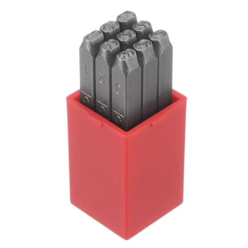 Image of sourcing map 9pcs Number Stamp Set 1/8" 3mm Reverse Punch High Tool Steel 0-9 Punch Press Tools Metal Stamps Set Hammer Hand Punch for Metal Plastic Wood Leather Brass Stamping