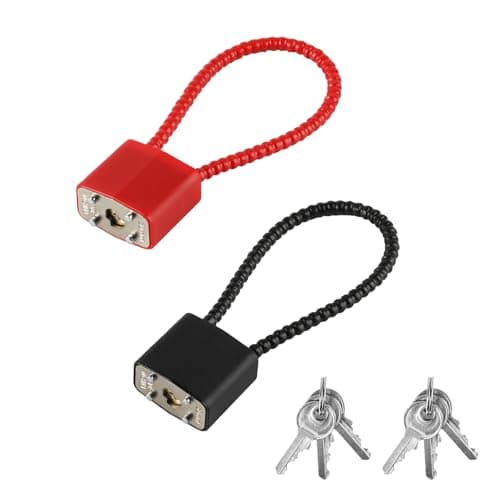 Image of 2 Pcs Steel Rope Padlocks with Keys and Heavy Duty Long Shackle Padlocks, Flexible Cable Padlock for Outdoor Indoor Wheelie Bin Bicycle Suitcase Gate Gym Locker Wire