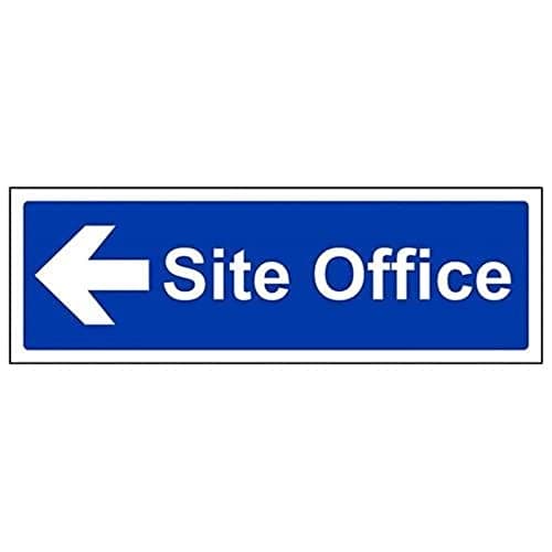 Image of VSafety Site Office, Arrow Left Sign - Landscape - 300mm x 100mm - 2mm Rigid Plastic