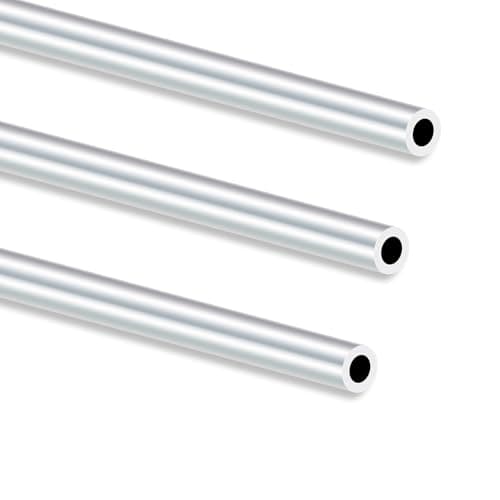 Image of iMeistek 6063 Aluminium Round Tube, 250mm Length 10mm OD 6mm ID Seamless Straight Round Tubing for Industrial, Decorative, Architectural (3PCS)