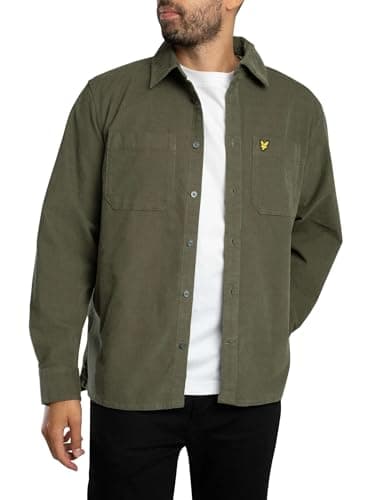 Image of Lyle & Scott Men's Corduroy Shirt, Deep Depths, M