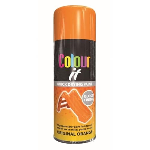Image of Inspired Essentials All Purpose Aerosol Spray Paint 400ml Quick Drying Spray, Fast Dry and Excellent Coverage for Metal, Wood, Plastic and More (1, Original Orange)