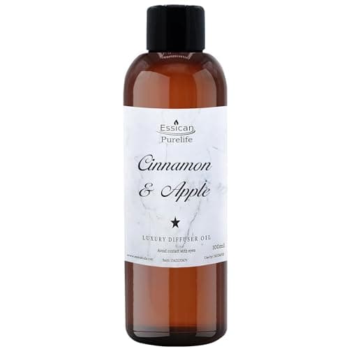 Image of Reed Diffuser Oil - Cinnamon & Apple Reed Diffuser Refill - Aromatherapy Room Fragrance, Home Scent, Fragrance Diffuser, Reed Diffusers for Home, Refreshing Home Fragrance - 100ml
