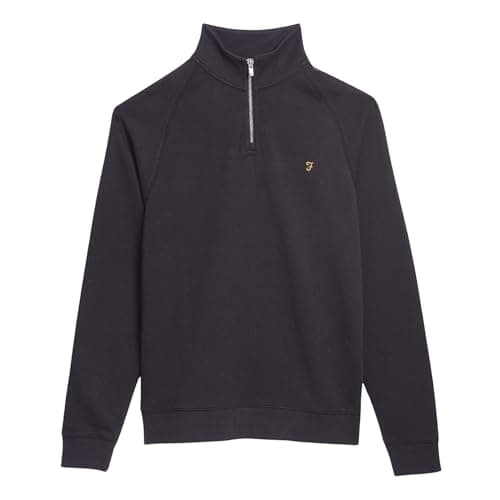 Image of Farah Mens Jim 1/4 Zip Sweatshirt, Black, L UK