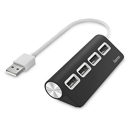 Image of Hama 00200119 External 4-Port USB 2.0 Hub, USB Powered, Black