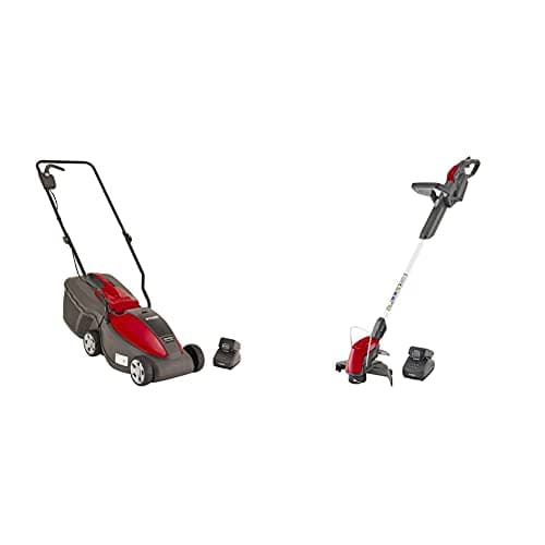 Image of Mountfield Electress 30 Litre Cordless Lawnmower, 30 cm Cutting Width & MTR 20 Litre Cordless Grass Trimmer, For Trimming Corners and Borders, 25 cm Cutting Width, 150 Width