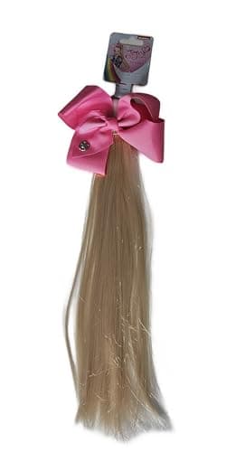 Image of JoJo Siwa Small Pink Bow & Blonde Faux Hair Accessory for Age 3+ Girls