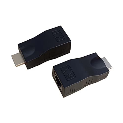Image of Mebamce Black HDMI Extender, HDMI to RJ45 Network Cable Extender Converter Repeater Over Cat 5e / 6 1080p Included Transmitter and Receiver for HDTV PS4 STB DVD 4K 2K