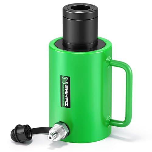 Image of Newhai Hydraulic Hollow Jack 30 ton Hollow Hydraulic Ram with 2 inch Stroke Automatic Retraction Hydraulic Cylinder for Lifting Tensioning Construction Industrial Applications (30 ton; 2 inch Stroke)