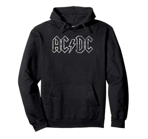 Image of Official AC/DC Jagged Logo Vintage Band Pullover Hoodie