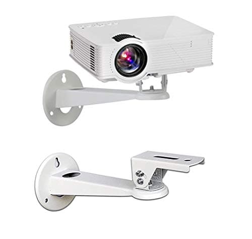 Image of Drsn Mini Projector Wall Mount/Projector Hanger/CCTV Security Camera Housing Mounting Bracket(White) - for CCTV/Camera/Projector/Webcam - with Load 11 lbs Length 7.8 inch - Rotation 360°