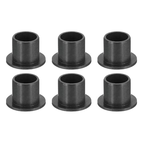 Image of sourcing map 6Pcs Flanged Sleeve Bearing, Plastic Bushing ID 8mm x OD 10mm x Length 10mm POM Bushing, Black