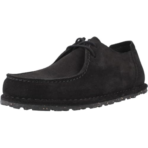Image of Birkenstock Unisex Utti Lace Suede Black Shoes 7 UK