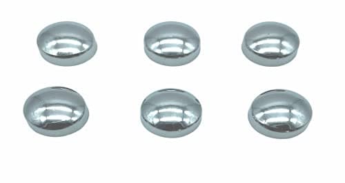 Image of JAM2DAY 6 x Screw Cover Caps for No 6-8 Gauge Screws, Firm Clip-On Type, Chrome Effect