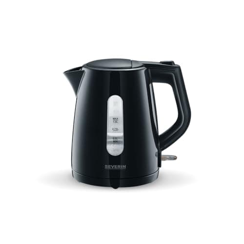 Image of SEVERIN kettle 1.0 L, powerful and compact kettle in high-quality design, electric kettle with limescale filter, black, WK 3410, DE plug