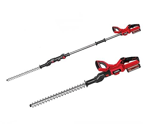 Image of Cobra HT50LRH24V 2in1 24v Cordless Hedge Trimmer with Long Reach, 50cm cutting blade, includes 2.5Ah Battery and Charger