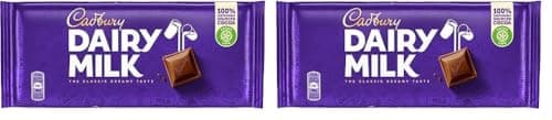 Image of Cadbury Dairy Milk Chocolate Bar 110g (Pack of 2)