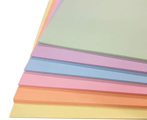 Image of DJP Pastel Card Pack A4 160gsm Mixed Pastel 60 Sheets 6 Shades for Printer Photocopier Coloured Sheets