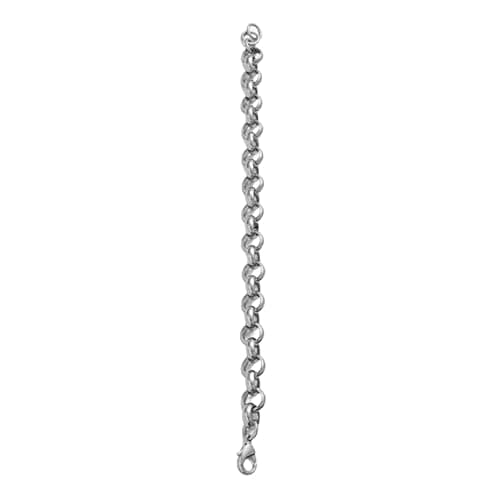 Image of Touch of Venetian iCustomise 10mm Silver Belcher Bracelet - Classic Silver Stainless Steel Jewellery - Belcher Chain for Men & Women - Premium Chunky Bracelet