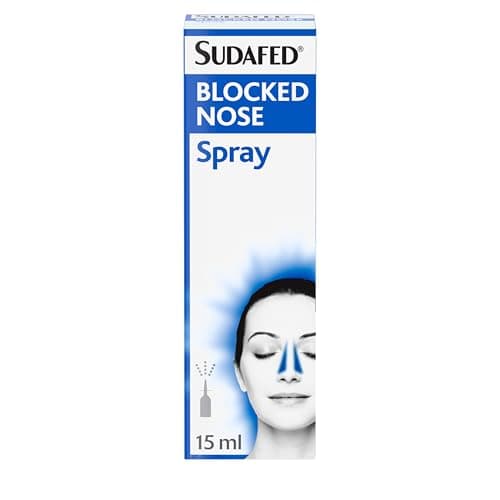 Image of Sudafed Blocked Nose Spray (1 x 15ml), Relief from Congestion Caused by Cold and Allergies, Nasal Spray Provides Congestion Relief, Lasts Up to 10 Hours and Gets to Work in 2 Minutes