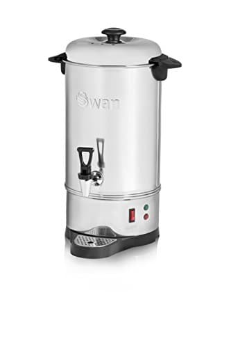 Image of Swan SWU10L Catering Urn with Automatic Temperature Control, Drip Tray, 10L, 1600W, Stainless Steel, Silver
