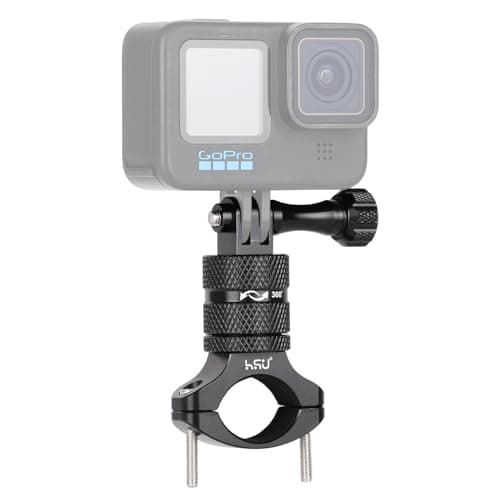 Image of HSU Handlebar Mount for GoPro, 360 Degree Bike Mount Aluminum Alloy for Hero 13/12/11/10/9/8/7/6/5/4/3 and Other Action Cameras (Black)
