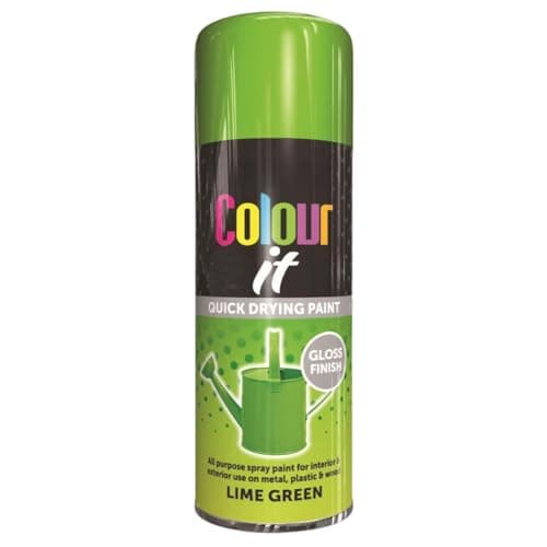Image of Inspired Essentials All Purpose Aerosol Spray Paint 400ml Quick Drying Spray, Fast Dry and Excellent Coverage for Metal, Wood, Plastic and More (1, Lime Green)