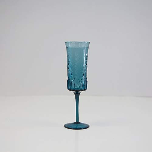 Image of Art Deco Vintage Blue Champagne Wine Glasses Wedding Table Home Decor (Champagne Glass)