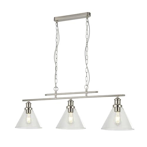 Image of Searchlight 1277-3SS Pyramid 3 Linear Pendant Light in Satin Silver