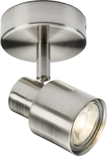 Image of Knightsbridge GU10 Adjustable Spotlight, Pressed Steel, 50 W, Brushed Chrome CSP1BC