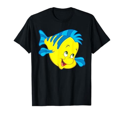 Image of Disney The Little Mermaid Flounder Sidekick Big Face Costume T-Shirt