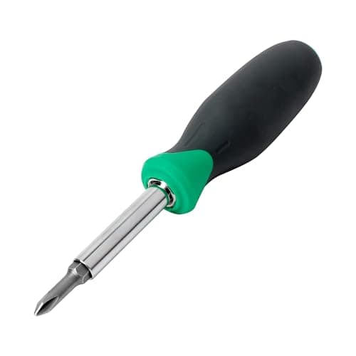 Image of Amazon Basics 6-in-1 Multi-Bit Screwdriver/Nut Driver, Multicolor (Silver, Northern Glow, Grey)