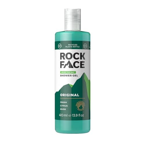 Image of Rock Face Shower Gel - Original All In One Body Wash for Men, 410ml, Fresh Citrus Scent, Suitable for Hair and Body, Long Lasting Fragrance
