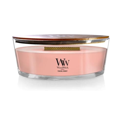 Image of WoodWick Ellipse Scented Candle | Coastal Sunset | with Crackling Wick | Burn Time: Up to 50 Hours
