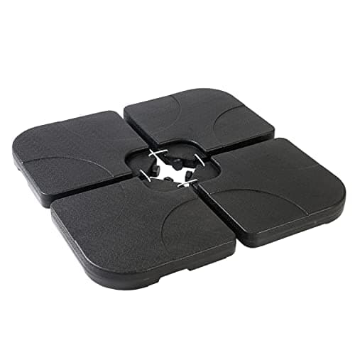 Image of Straame 4PCS Garden Water Parasol Stand, Weight Stand for Cantilever, Sun Umbrella - Heavy Duty Black Outdoor Parasol for Banana Hanging Parasol Fillable with 60L Water/80Kg Sand (Base - Square)