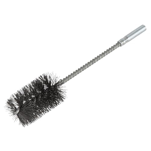 Image of wolfcraft steel wire cylinder brush, Ø 38 mm - For derusting and cleaning - for preparing for soldering and welding - for inner tubes or larger drill holes - metal, sheet metal, wood, stone - 2128000