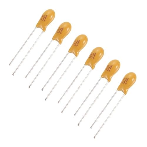 Image of sourcing map Tantalum Capacitor 2.2uF 35V Yellow Radial Electrolytic Capacitor Dipped Tantalum Bead Capacitors for Circuit Boards DIY Computer Project Pack of 6
