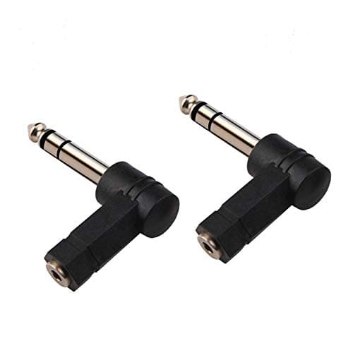 Image of BrightBlue 1/4 Inch TRS to 3.5mm Right Angle Adapter,6.35mm male to 3.5mm female 90 degree Stereo Headphone Audio Adaptor Converter Connector