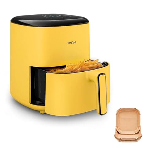 Image of Tefal Easy Fry Max Air Fryer, 5 L Capacity, 6 portions, Healthy frying, Saves Time and Energy, Digital Control Panel, 10 Auto Cooking Programs, Pop Yellow - EY2452G0