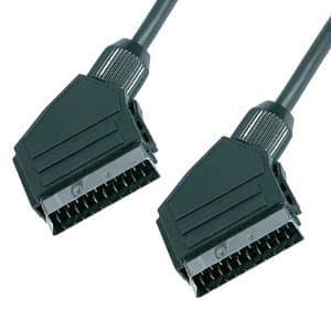 Image of World of Data 1m Scart Cable | 100% Copper Wire | 24k Gold | Fully Wired | Shielded | 21-pin Audio | Video | Male to Male