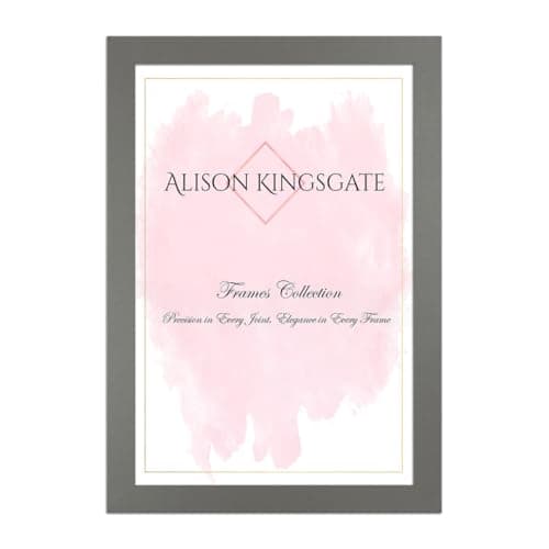 Image of Alison Kingsgate Sleek 6X4 Picture Frame - Engineered Wood with Shatterproof Perspex Front -Perfect for Photos, Posters, Certificates -Suitable for Wall Mount or Tabletop Display - Dark Grey