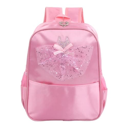 Image of Anseom Girls Ballet Dance Bag Princess Ballet Backpack Children's School Bag Small Duffel Bag, Toddler Student Backpack for Sports, Swimming, Gymnastics, Travel (Pink)
