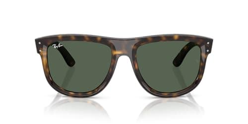 Image of Ray-Ban Unisex's Rbr0501s Boyfriend Reverse Sunglasses, Dark Havana/Dark Green, 56 mm