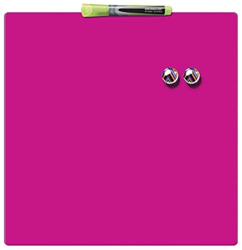 Image of Rexel Nobo Mini Magnetic Whiteboard Coloured Tile, Frameless, Dry Wipe, Easy Clean, Wall Mountable, Home/Office, 360 x 360 mm, Pink, 1903803