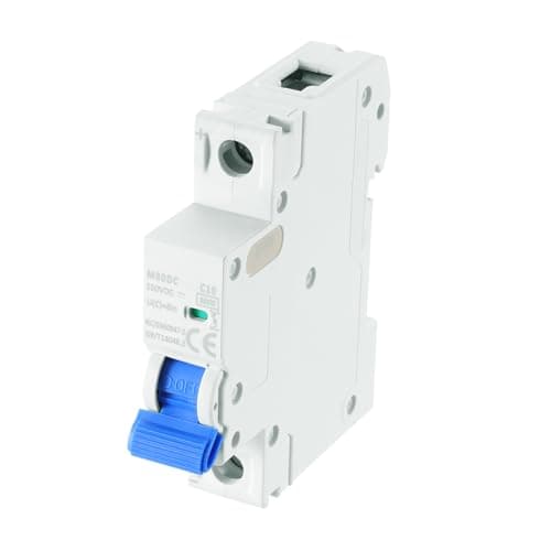 Image of sourcing map 1Pcs Miniature Circuit Breaker 1P 10A DC 250V M80DC DIN Rail Mount Disconnect Switch Circuit Breaker Protection Thermal Magnetic Trip for Short Circuit Protection, Blue