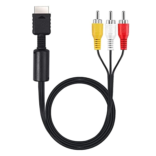 Image of Gamer Gear RCA to Composite Cable - RCA AV to composite Converter Cable for Classic PS1 PS2 PS3 Consoles - 1.8m / 6ft Audio and Video RCA Cable for TV Games