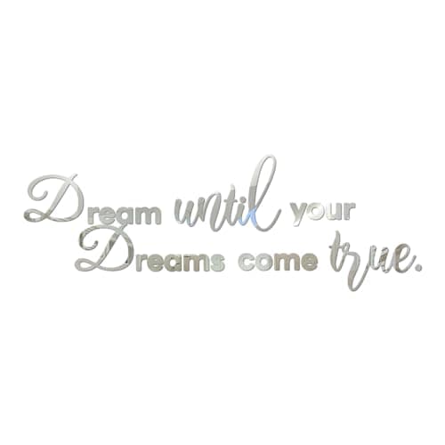 Image of Desuibao Dream Until Your Dreams Come True Acrylic Mirror Wall Stickers, Inspirational Quotes Wall Decals Large Removable Motivational Saying, Peel and Stick Family Art Decor for Home Office, Silver