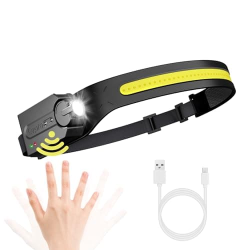 Image of Lepro Led Head Torch Rechargeable, Super Bright Headlamp Flashlight 230°Wide Beam with Adjustable Spotlight, Motion Sensor, Waterproof Lightweight Headlight for Camping, Running, Cycling