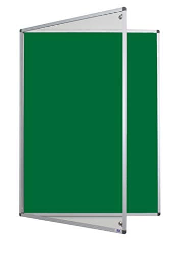Image of Adboards Classic Lockable Noticeboard Green Felt 900mm x 600mm Aluminium Frame